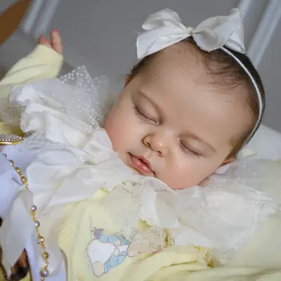 20" Cherubic-Faced Reborn Baby Girl Doll with Realistic Breath and Heartbeat