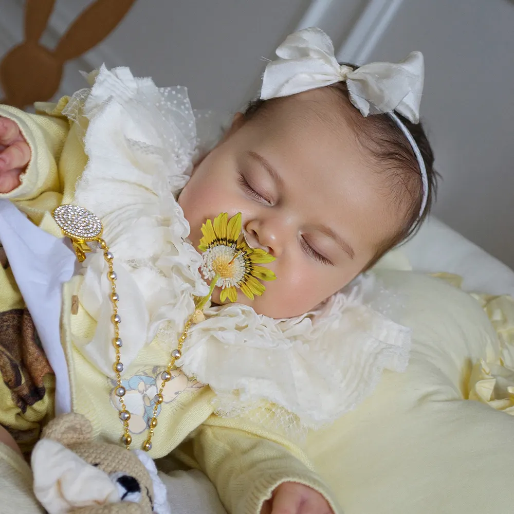 20" Cherubic-Faced Reborn Baby Girl Doll with Realistic Breath and Heartbeat, photograph 3
