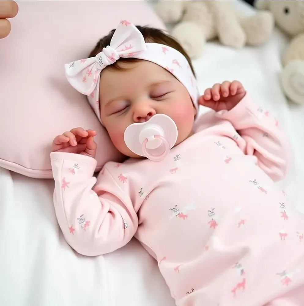 20" Cute Realistic Handmade Sleeping Girl Reborn Baby Doll Corina, photograph 2