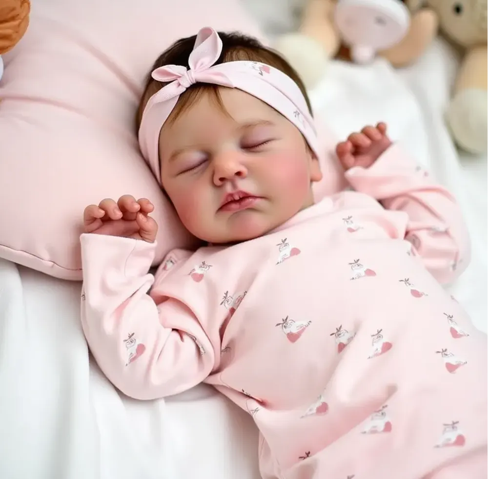 20" Cute Realistic Handmade Sleeping Girl Reborn Baby Doll Corina, photograph 3