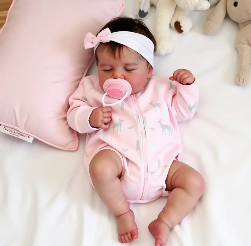 20" Cute Realistic Handmade Sleeping Girl Reborn Baby Doll Corina, photograph 5