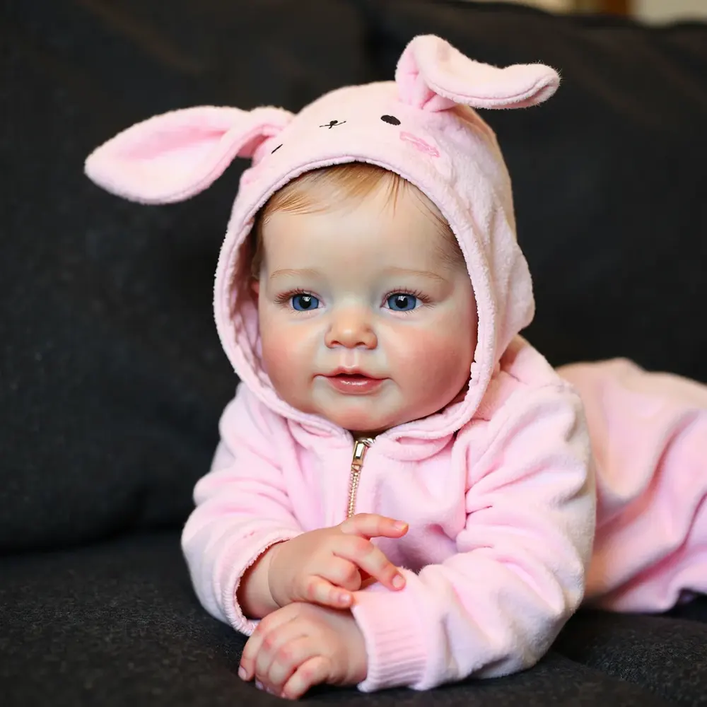 20" Handmade Reborn Baby Eyes Opened Doll Girl Katen with Delicate Reborn GIft, photograph 4