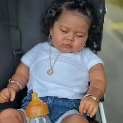 20" Lifelike African American Handmade Sleeping Reborn Girl Doll Named Vttina