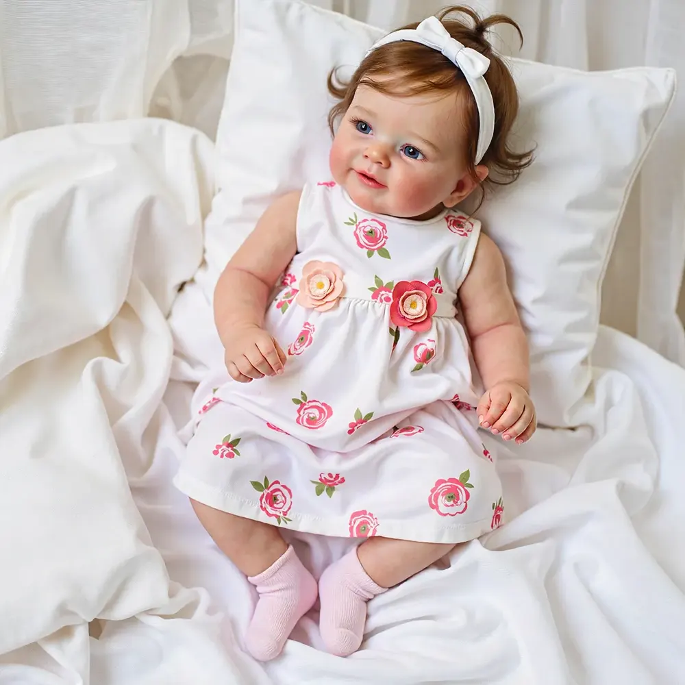 20" Reborn Toddler Realistic Baby Doll Girl Lakin with Brown Hair Special Gifts, photograph 3