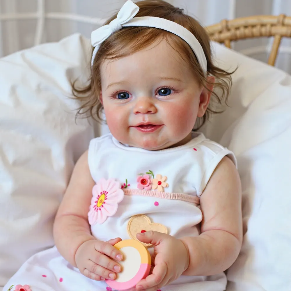 20" Reborn Toddler Realistic Baby Doll Girl Lakin with Brown Hair Special Gifts, photograph 4