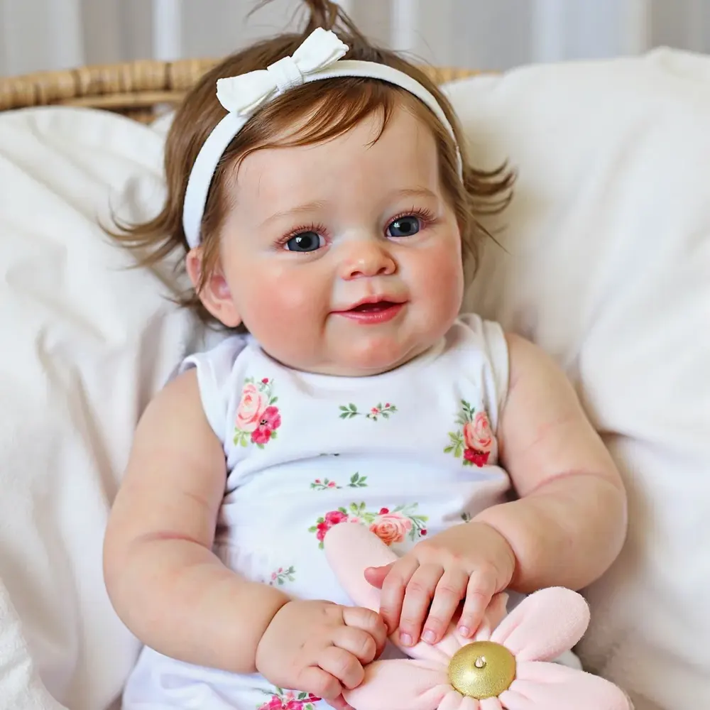 20" Reborn Toddler Realistic Baby Doll Girl Lakin with Brown Hair Special Gifts, photograph 6