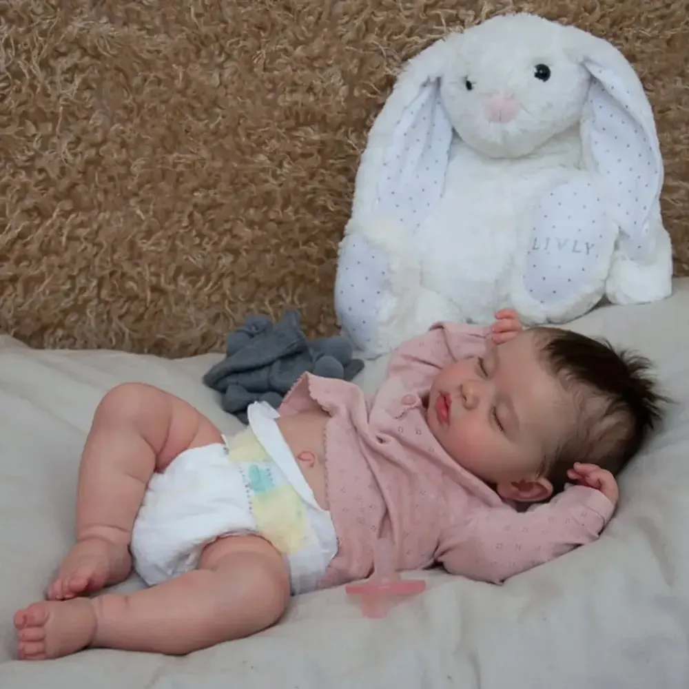 Heartbeat & Sound 20" Realistic Sleeping Reborn Baby Dolls Girl Alma Best Gift Ideas