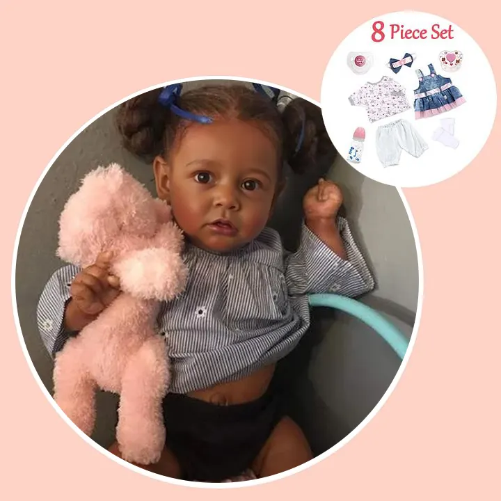 20" African American Kelly Black Toddler Silicone Reborn Baby Doll Girl, photograph 5