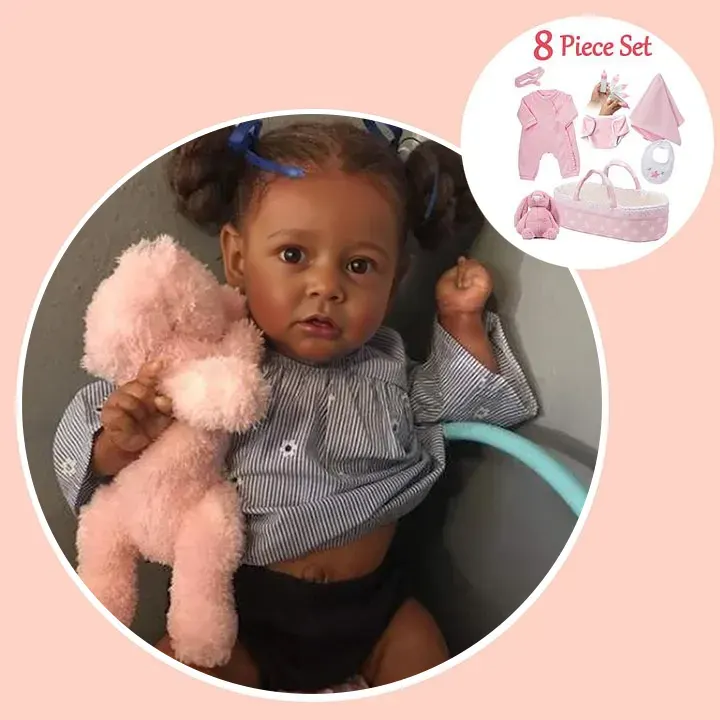 20" African American Kelly Black Toddler Silicone Reborn Baby Doll Girl, photograph 6