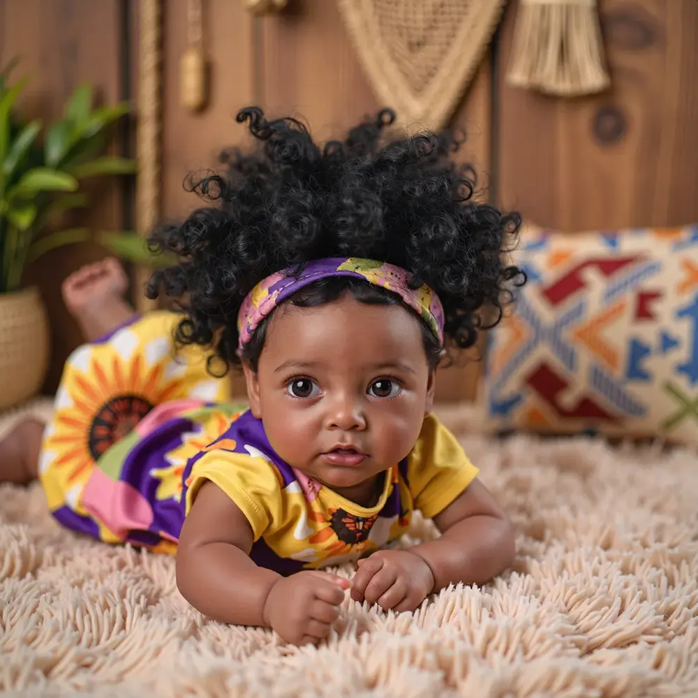 20" African American Realistic Reborn Baby Black Girl Doll Zoinse, photograph 5