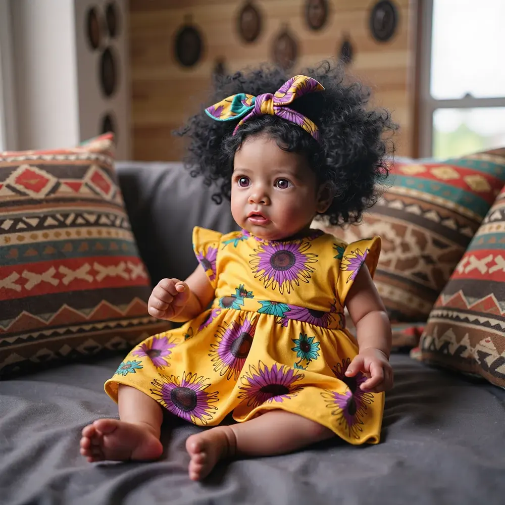 20" African American Realistic Reborn Baby Black Girl Doll Zoinse, photograph 6