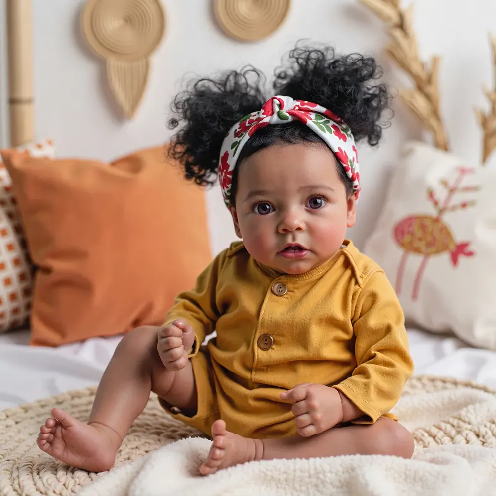 20" African American Reborn Black Baby Doll Girl Morinsa Toy, photograph 3