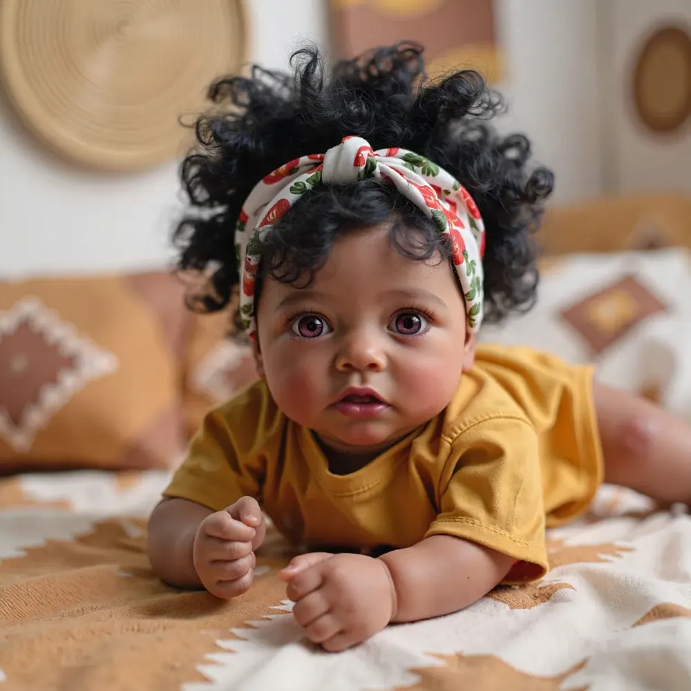 20" African American Reborn Black Baby Doll Girl Morinsa Toy, photograph 4