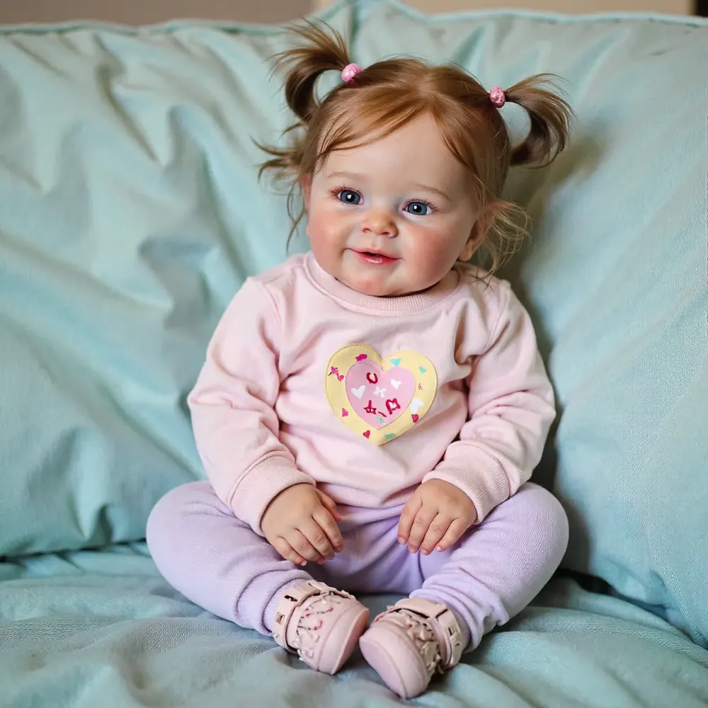 20" Handmade Reborn Baby Open Eyes Doll Girl Kelow with Heartbeat & Coos, photograph 2