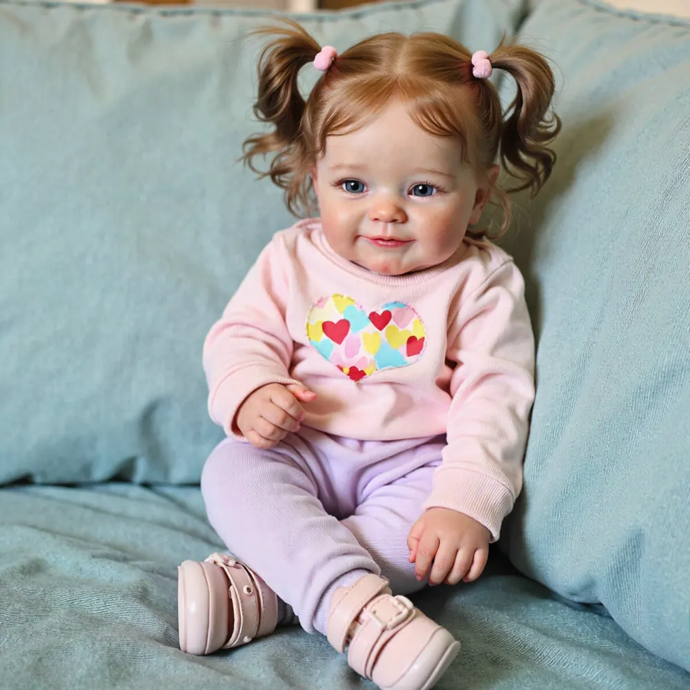 20" Handmade Reborn Baby Open Eyes Doll Girl Kelow with Heartbeat & Coos, photograph 4