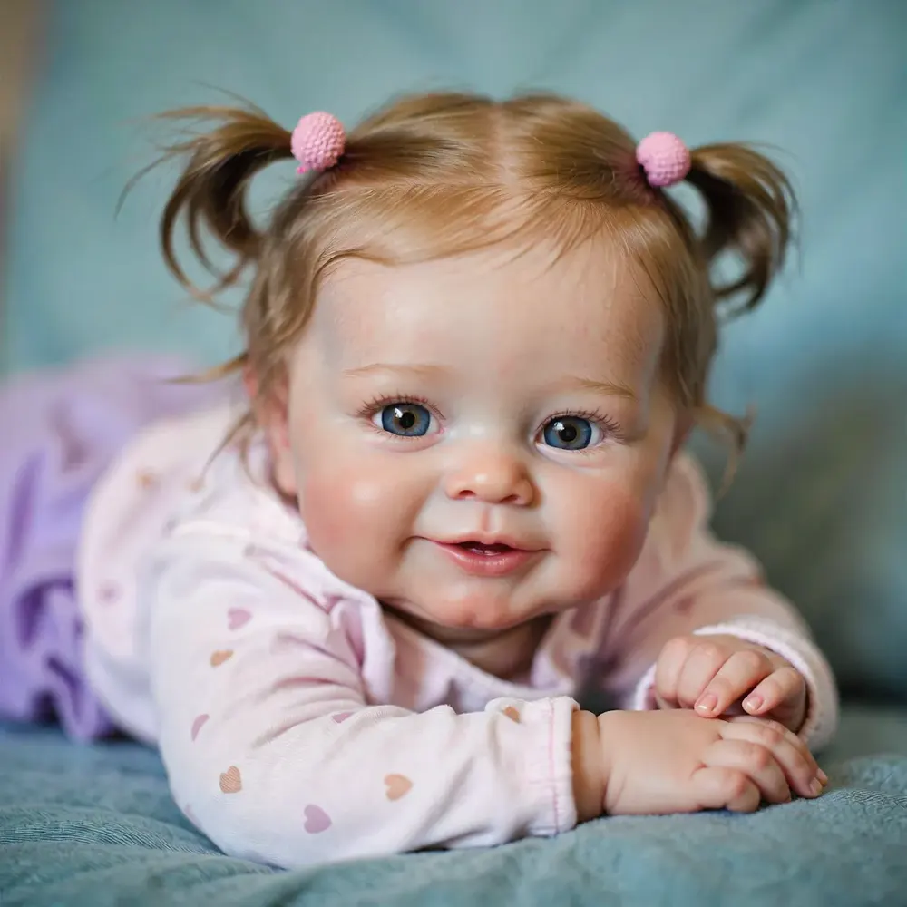 20" Handmade Reborn Baby Open Eyes Doll Girl Kelow with Heartbeat & Coos, photograph 6