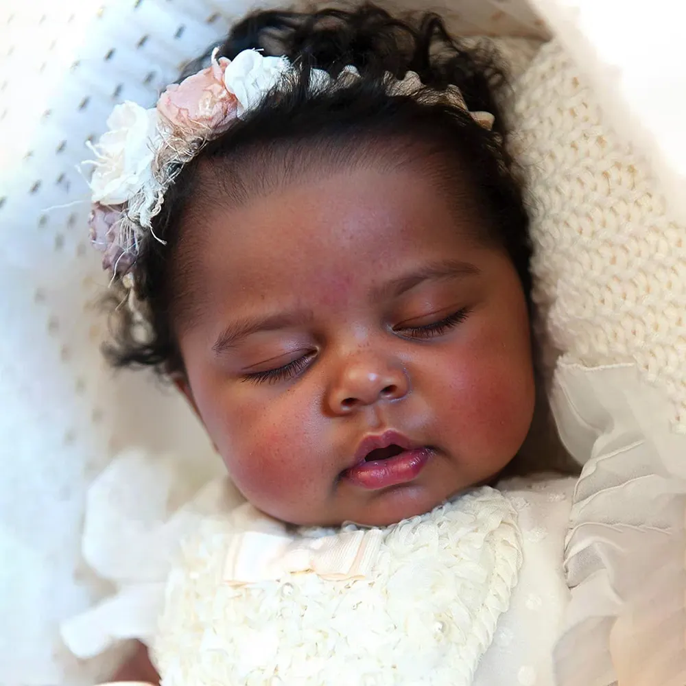 20" Super Lovely African American Cloth Body Reborn Baby Girl Doll Named Yersser