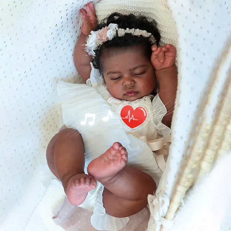 20" Super Lovely African American Cloth Body Reborn Baby Girl Doll Named Yersser, photograph 3