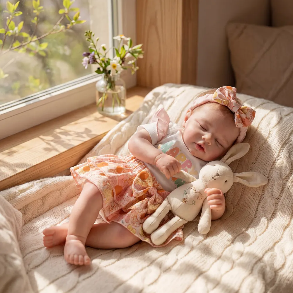 12"/16" Full Body Silicone Reborn Baby Boy or Girl Named Callen with Closed Eyes, photograph 3