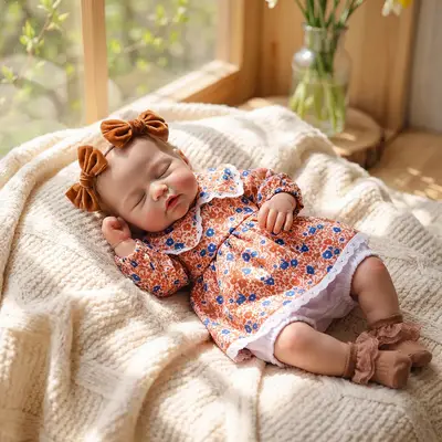12"/16" Full Body Silicone Reborn Baby Named Lennon with Closed Eyes for Collectors