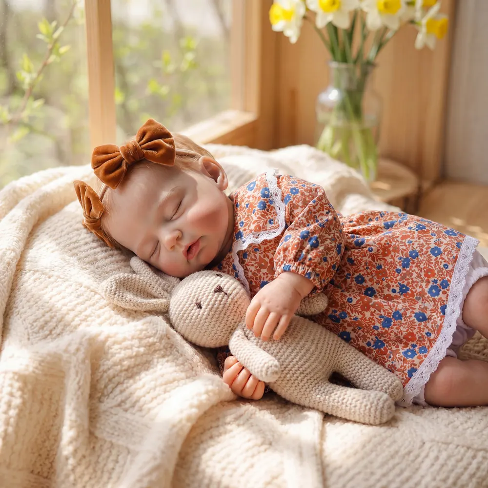 12"/16" Full Body Silicone Reborn Baby Named Lennon with Closed Eyes for Collectors, photograph 3