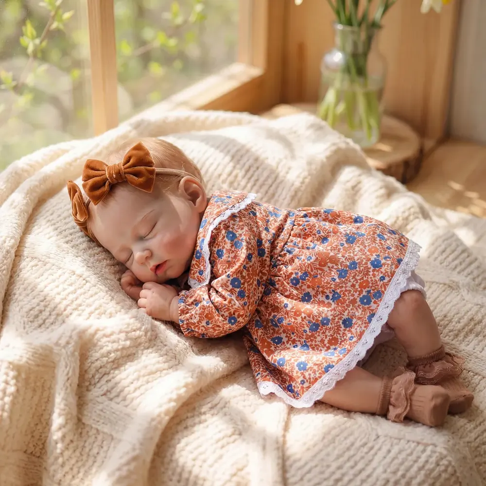 12"/16" Full Body Silicone Reborn Baby Named Lennon with Closed Eyes for Collectors, photograph 5