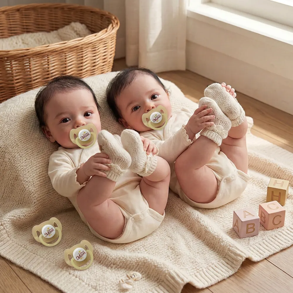 Newborn Baby Reborn Dolls in 18", Girl Twins with Hand-Rooted Hair, photograph 5