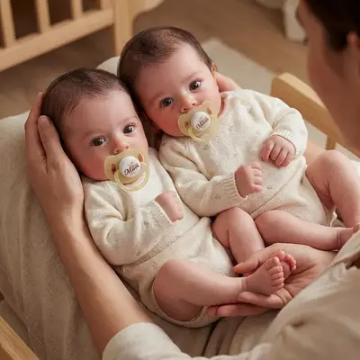 Newborn Reborn Baby Twins Dolls with Adorable Face, 18" Girls with Cute Tiny Feet