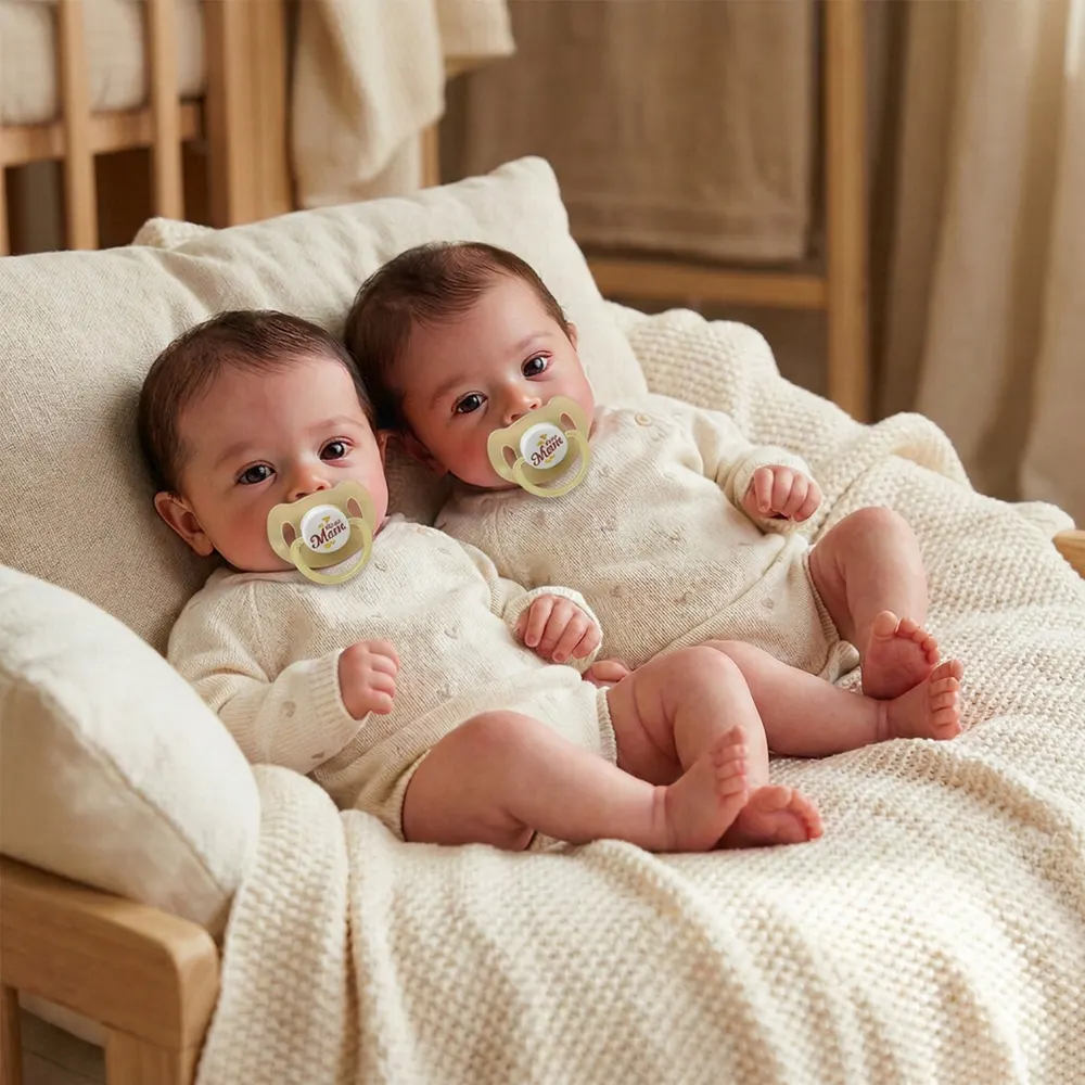 Newborn Reborn Baby Twins Dolls with Adorable Face, 18" Girls with Cute Tiny Feet, photograph 4
