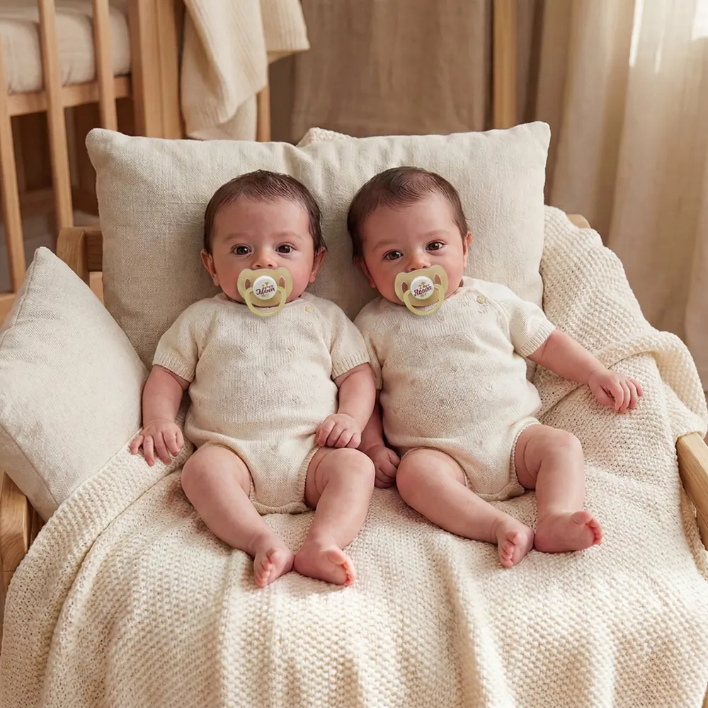 Newborn Reborn Baby Twins Dolls with Adorable Face, 18" Girls with Cute Tiny Feet, photograph 5
