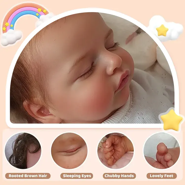 20" Soft Touch Sleeping Reborn Rosalie Baby Doll Girl Named Damita Lifelike Newborn, photograph 2