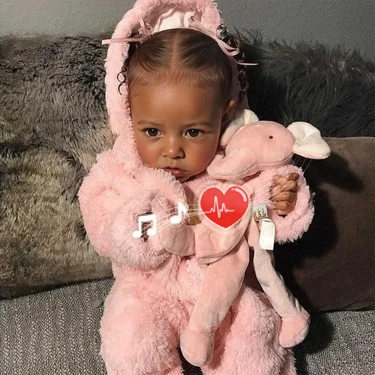 Newly Handmade 20" African American Black Reborn Toddler Baby Dolls Girl Elon Best, photograph 2