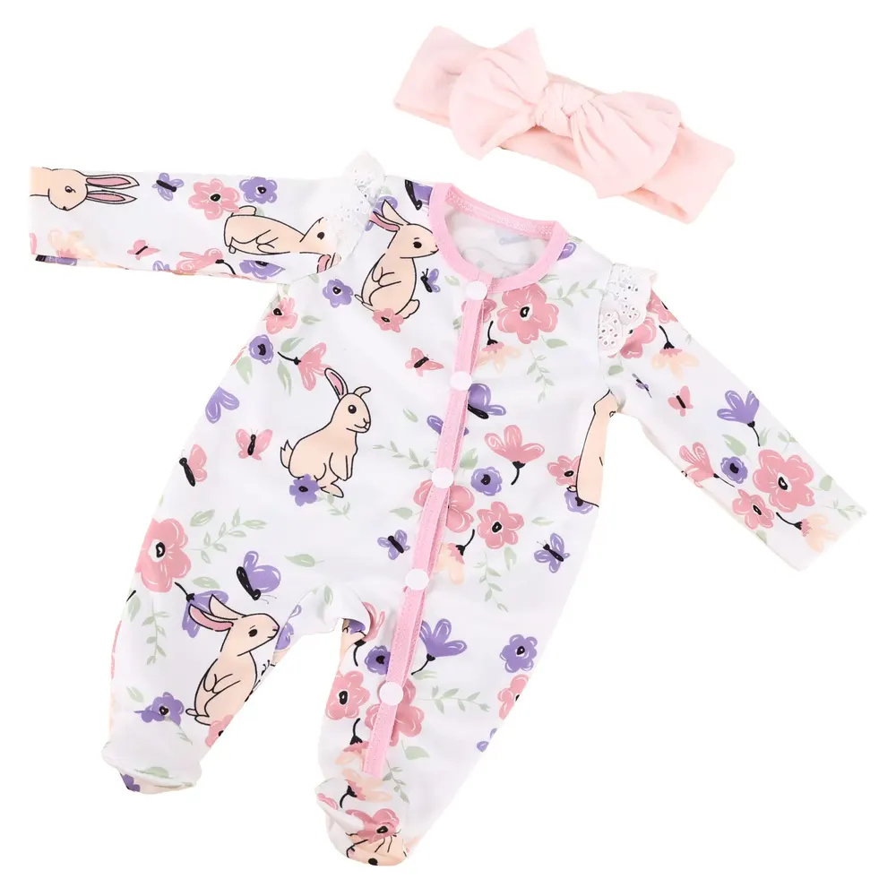 17"-20" Reborn Baby Girl Doll Clothing 2-Pieces Set Accessories, photograph 2