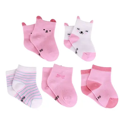 17"-22" Pink Bunny Socks 5 Pieces Set Clothing Accessories for Reborn Baby Doll