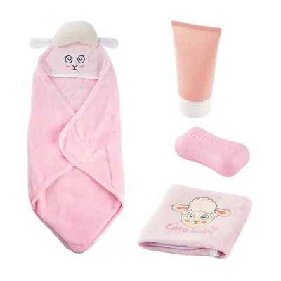 Pink Lamb Wrap 4 Pcs Reborn Baby Doll Clothes Accessories Set