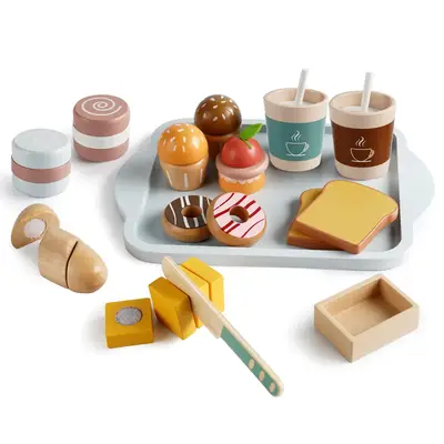 Play House Wooden Simulation Breakfast Suitable for Newborn Baby Toy Set