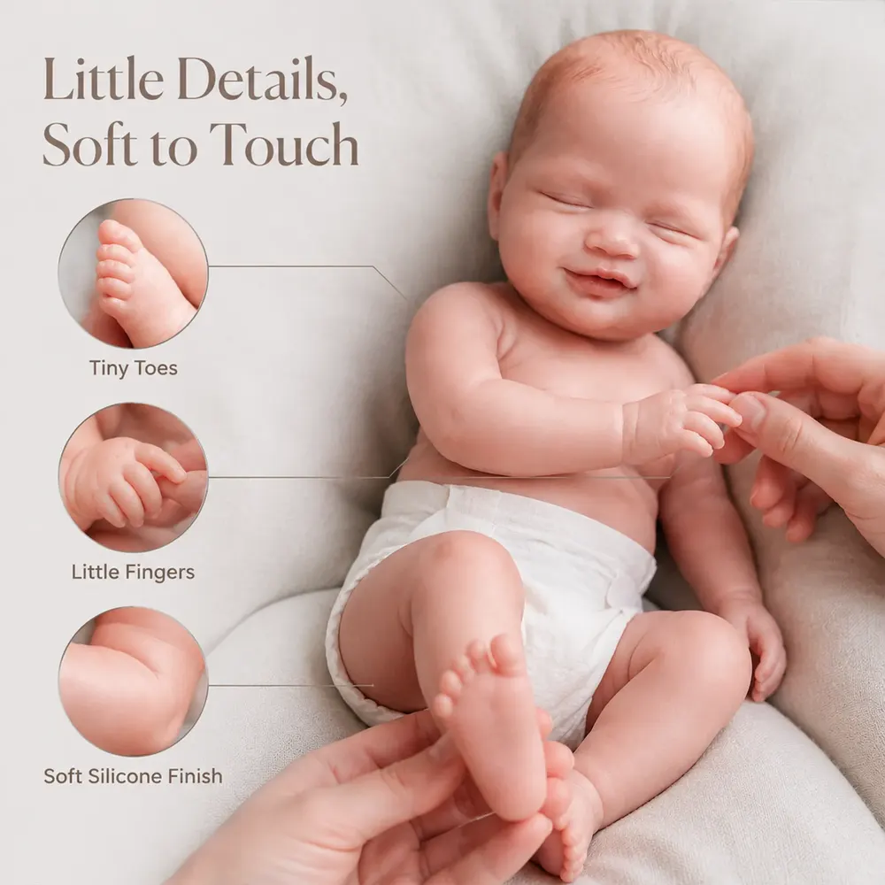 12"/16"/20" Realistic Silicone Reborn Baby Doll Soft-Touch Little Baby – Orelis, photograph 4