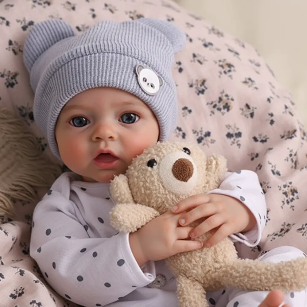 17" Doe-Eyed Reborn Baby Doll with Soft Cloth and Weighted Body