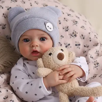 17" Doe-Eyed Reborn Baby Doll with Soft Cloth and Weighted Body
