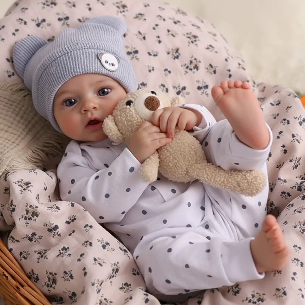 17" Doe-Eyed Reborn Baby Doll with Soft Cloth and Weighted Body, photograph 4