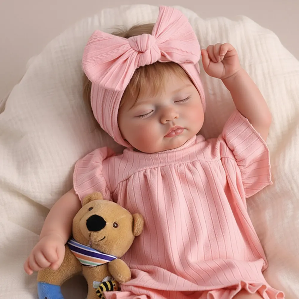 17" Reborn Baby Girl Doll with Closed Eyes and Cute Rosy Face, photograph 3