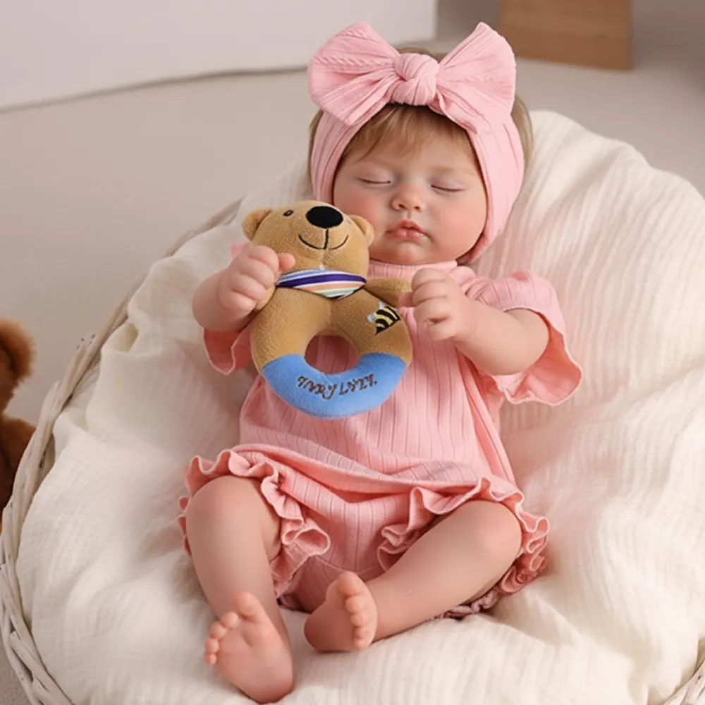 17" Reborn Baby Girl Doll with Closed Eyes and Cute Rosy Face, photograph 4