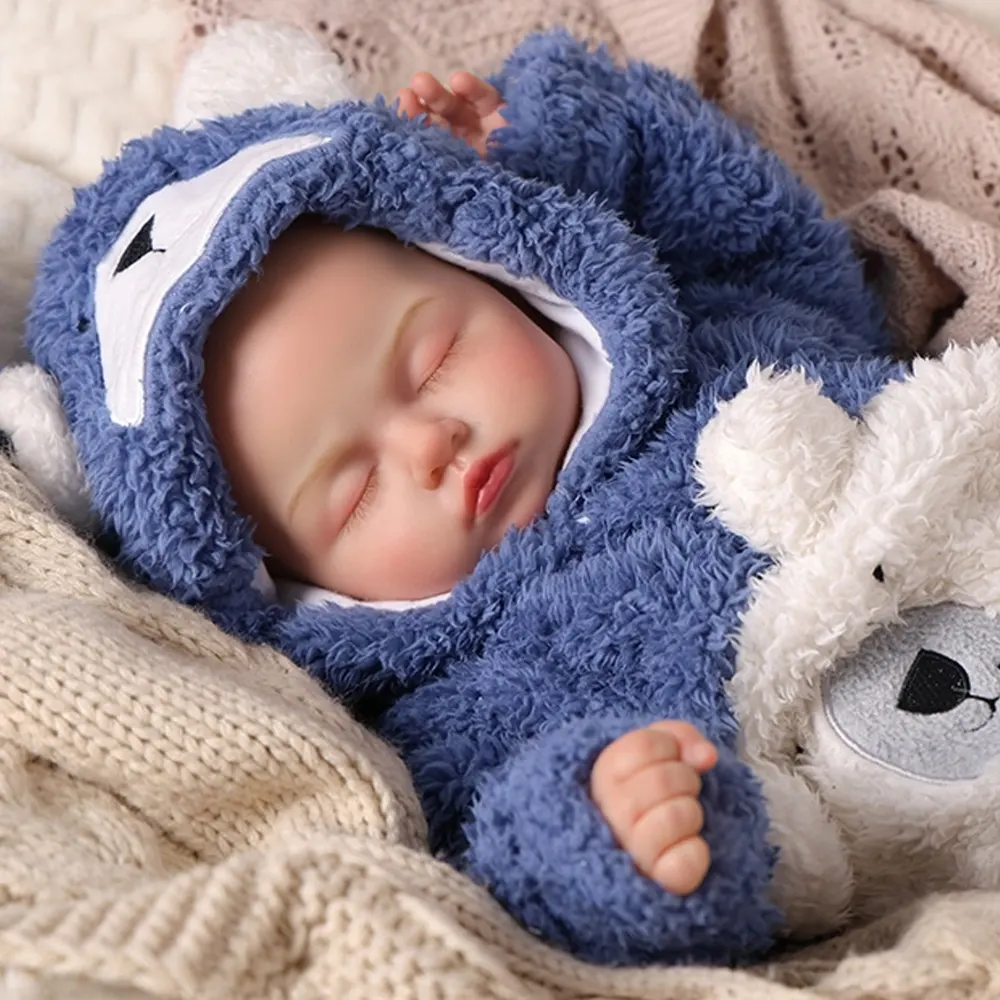 17" Soft Silicone Vinyl Reborn Baby with Regular Heartbeat Rhythm