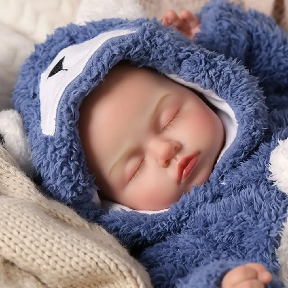 17" Soft Silicone Vinyl Reborn Baby with Regular Heartbeat Rhythm, photograph 3