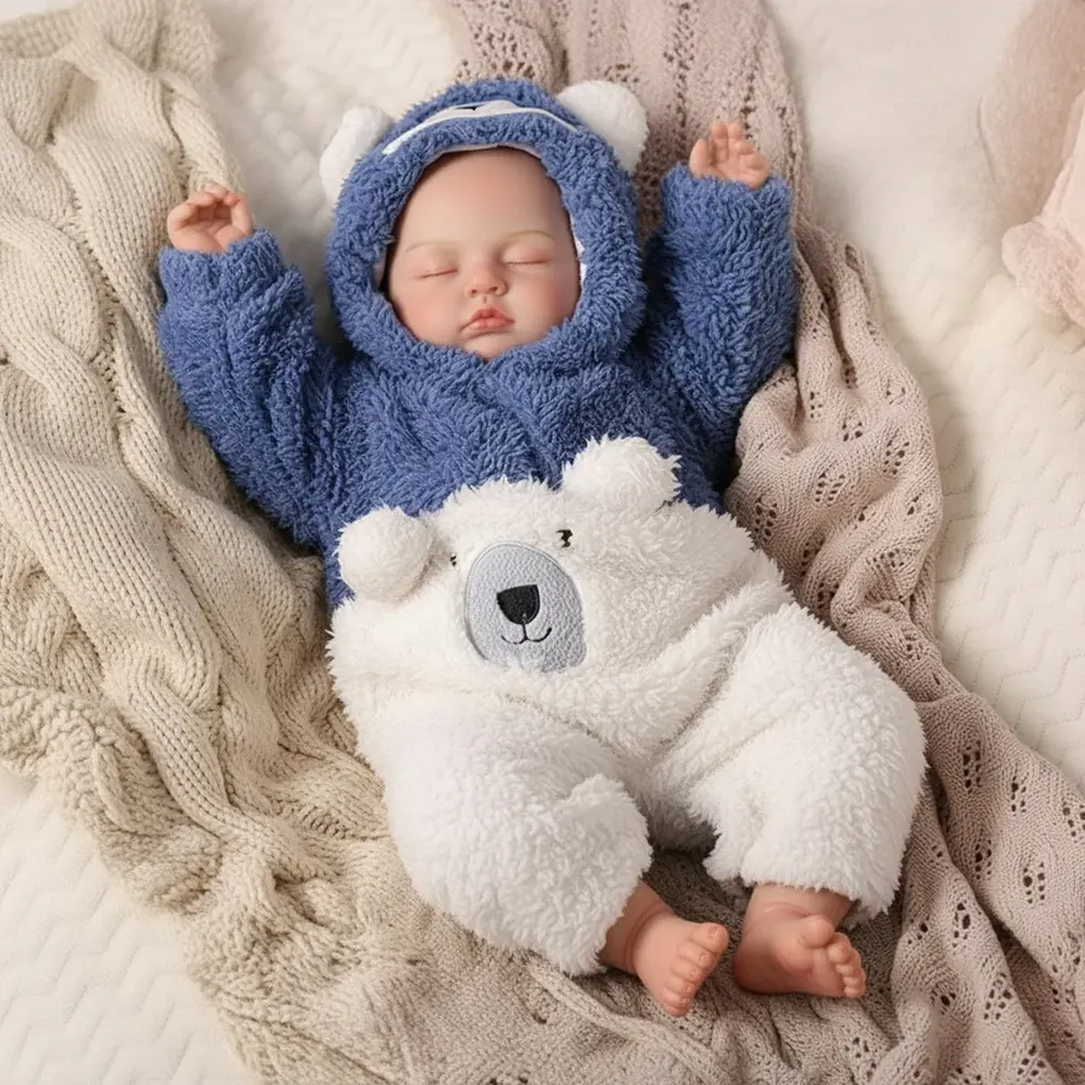 17" Soft Silicone Vinyl Reborn Baby with Regular Heartbeat Rhythm, photograph 4