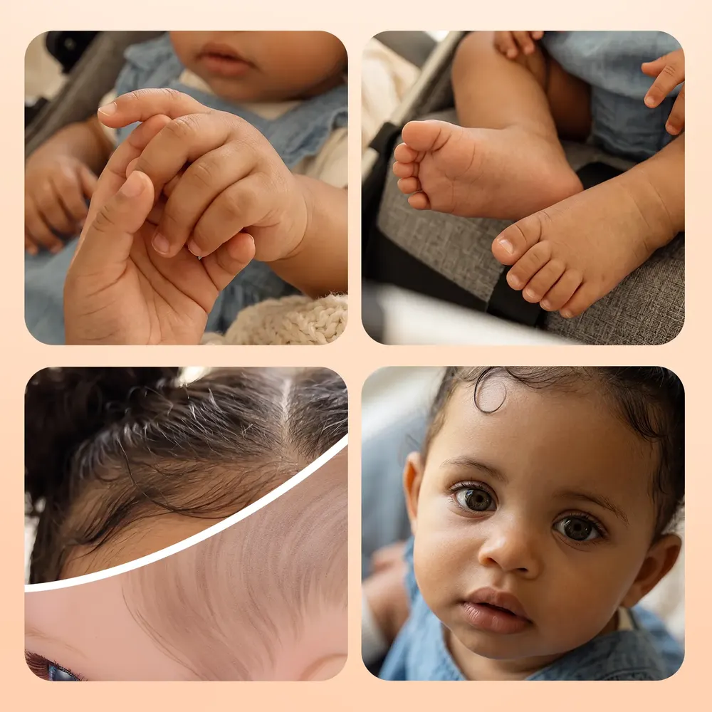 Heartbeat 20" African American Lifelike, Soft & Adorable Reborn Toddler Doll - Isla, photograph 4