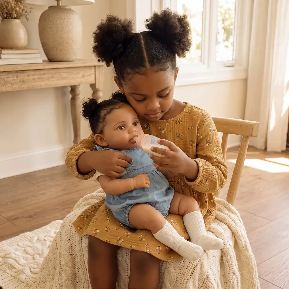 Heartbeat 20" African American Lifelike, Soft & Adorable Reborn Toddler Doll - Isla, photograph 6