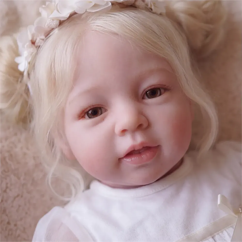 20" Lifelike Heartbeat Reborn Baby Dolls with Hand-rooted Smooth Blonde Hair - Miri, photograph 2