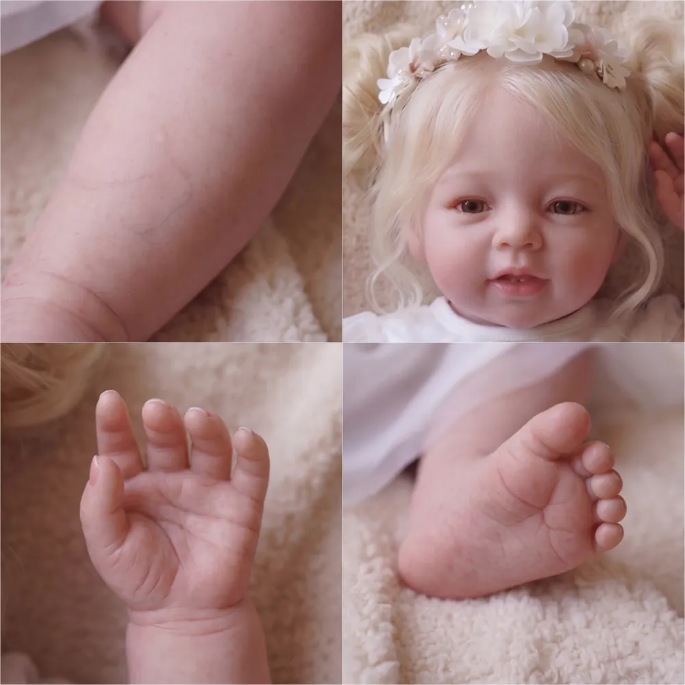 20" Lifelike Heartbeat Reborn Baby Dolls with Hand-rooted Smooth Blonde Hair - Miri, photograph 4