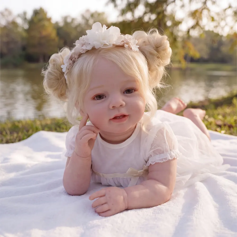 20" Reborn Baby Dolls Girl with Heartbeat Coos and Breath Blonde Hair Girl - Miri